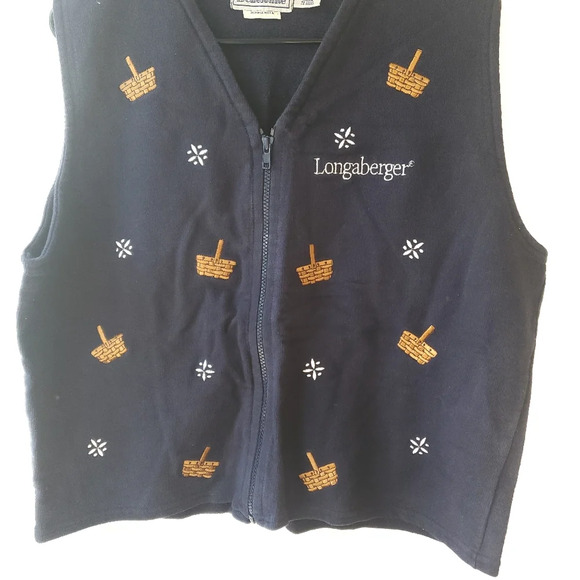 Vintage Belle Pointe Longaberger Womens Embroidered Sweater Vest Size XL Farm - Picture 5 of 8
